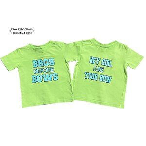 Funny Small Shop 24m Twins T-Shirt Set Bros Before Bows - Hey Girl